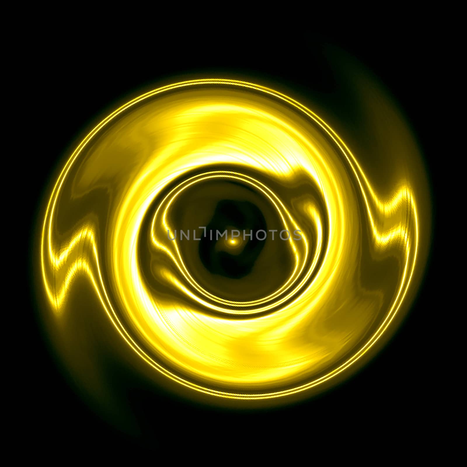 Yellow and black abstract background for design with radial blur. Space eye.