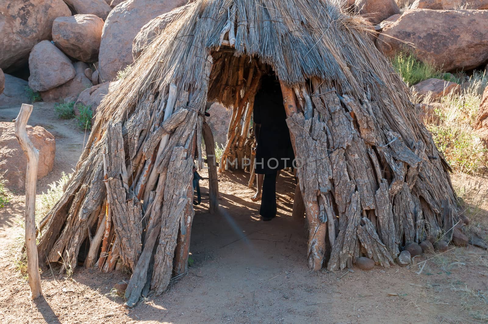 A traditional hut at the Damara Living Museum in Damaraland, Namibia