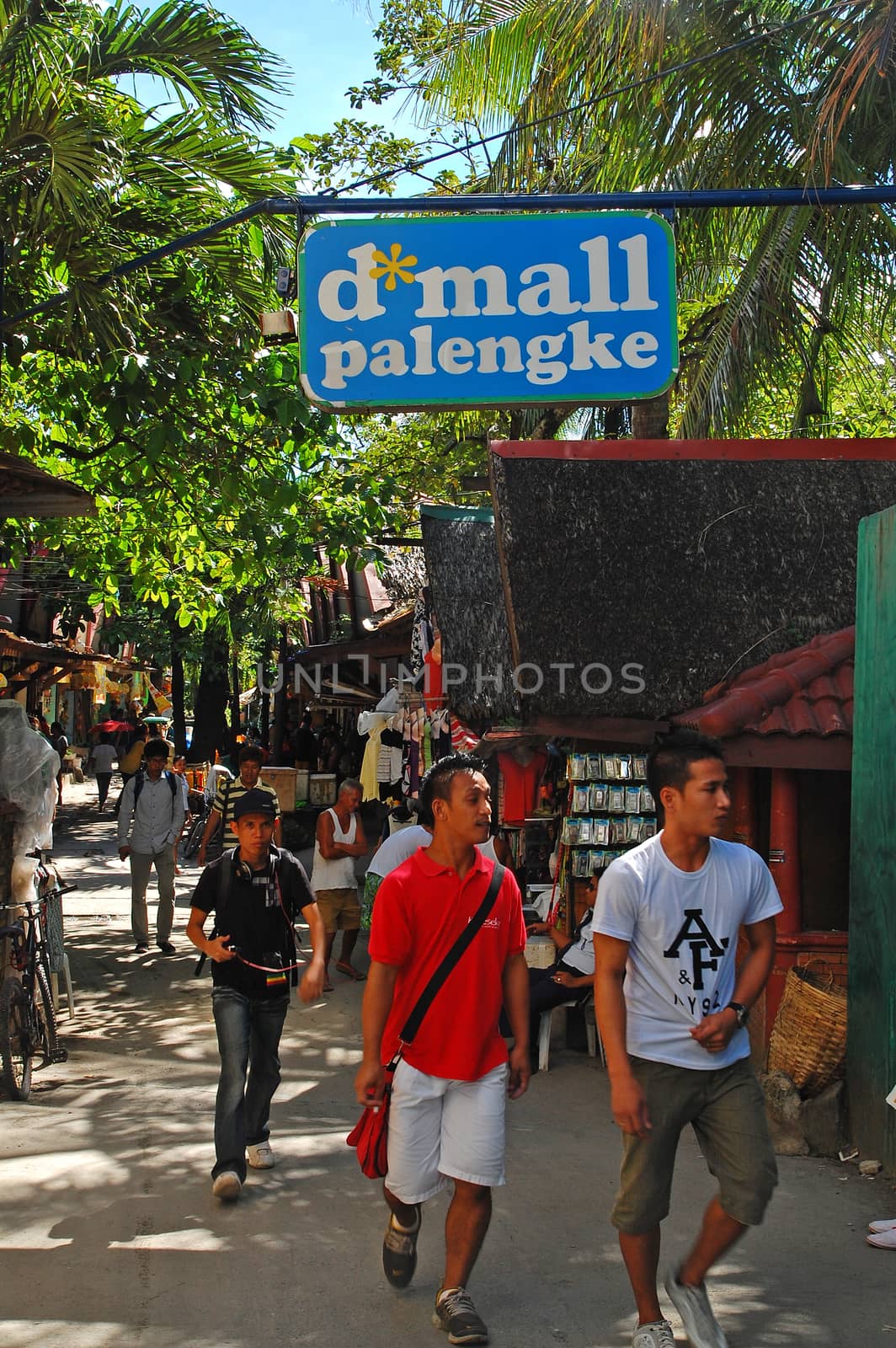 AKLAN, PH - SEPT 10 - Dmall open air mall pathway at Boracay Island on September 10, 2012 in Aklan, Philippines.