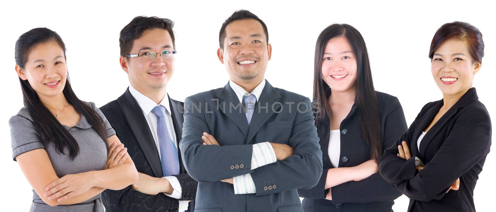 Collage portraits of diverse asian people and mixed age group of focused business professionals.Concept of financial, insurance and marketing business and  globalization.