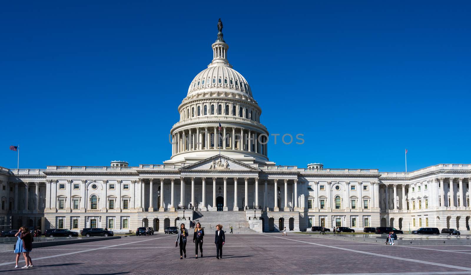 Three Women in Front of the Capitol Building by jfbenning