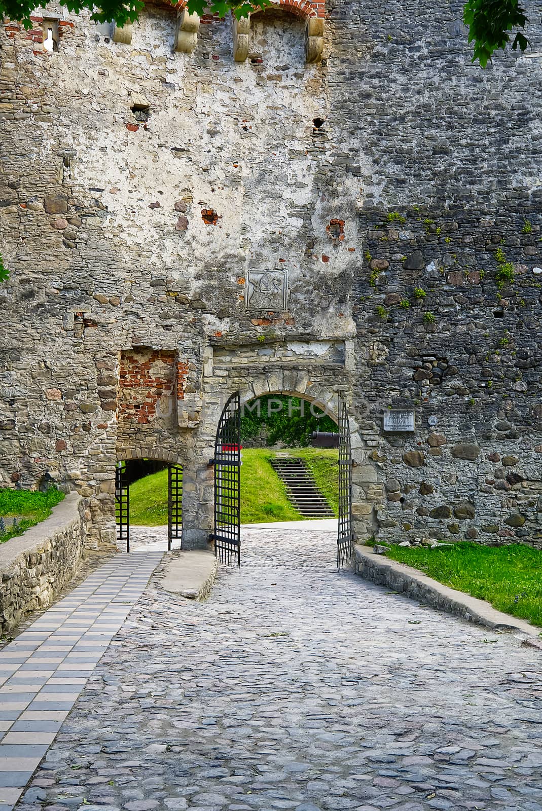 Main entrance to Haapsalu Episcopal Castle. Medieval Castle of Bishop, Estonia