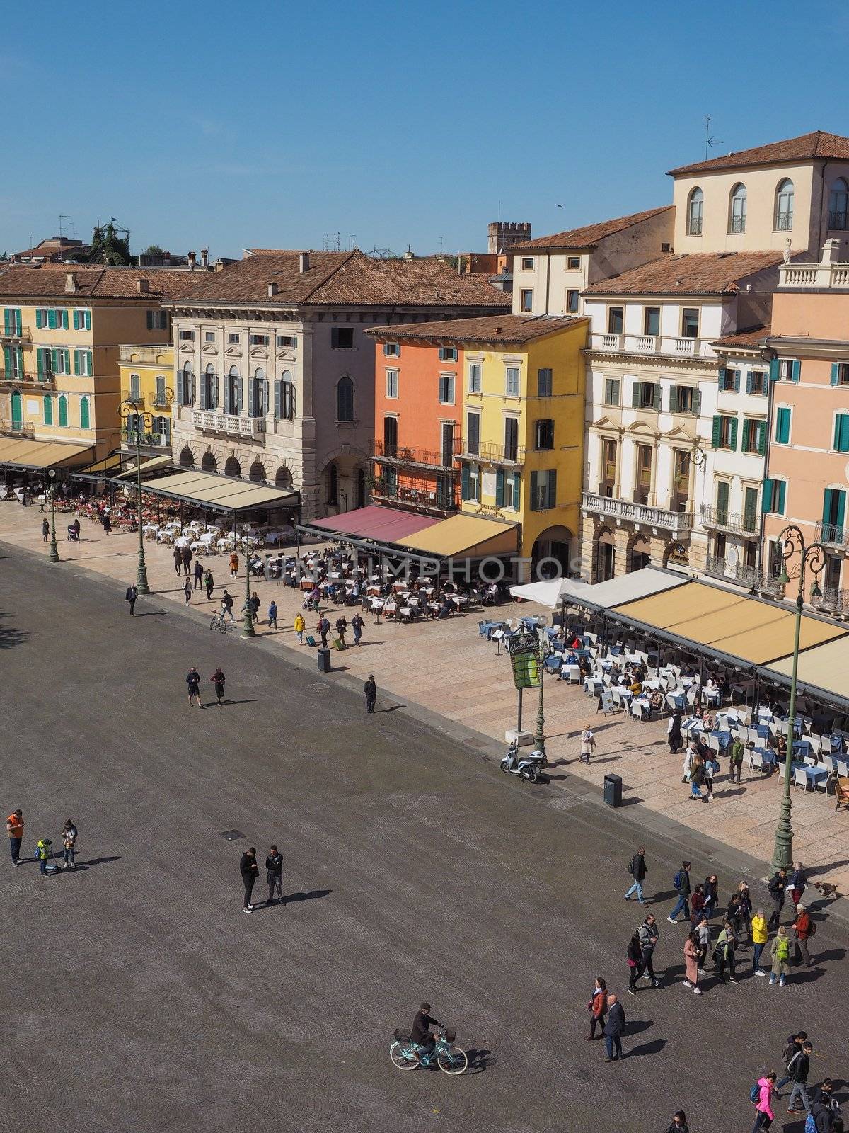 VERONA, ITALY - CIRCA MARCH 2019: Aerial view of the city of Verona