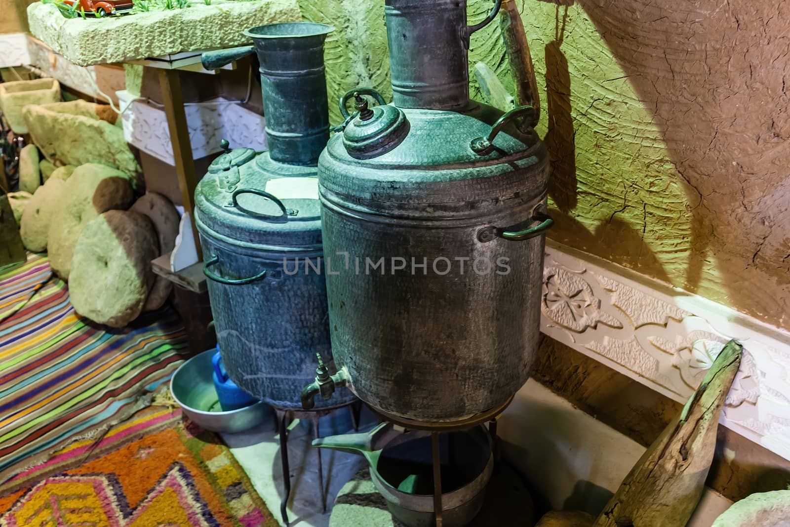 Ushaiqer Heritage Village is a popular tourist attraction some 250 km from Riyadh. It features traditional Arab mud brick architecture as well as artifacts presenting local lifestyle and traditions. Ushaiqer, September 2017