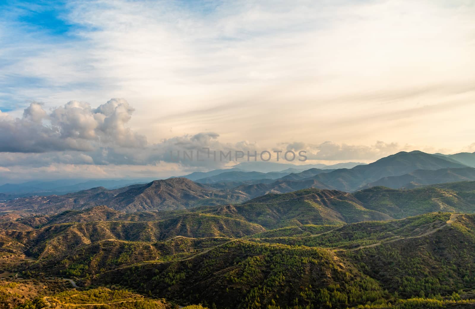 Troodos mountains panorama near Lefke town, North Cyprus by ambeon