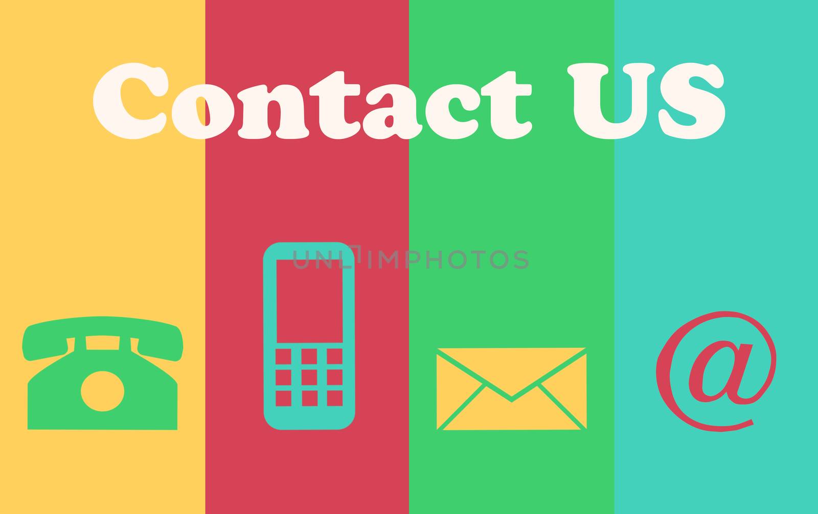 Website and internet contact us concept, customer service vintage tone