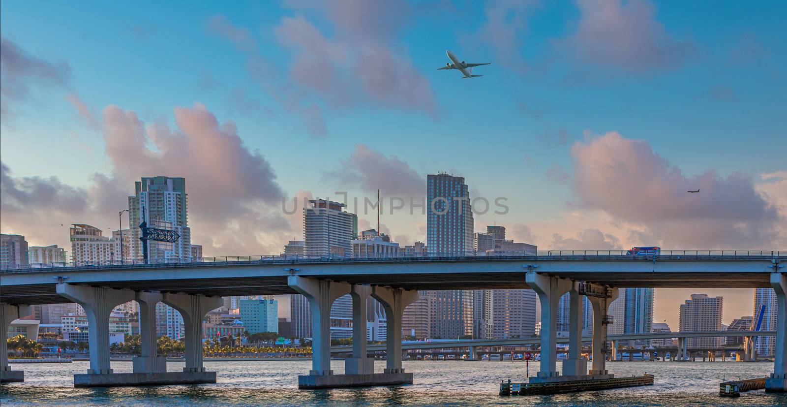 Planes Over Miami at Dusk by dbvirago