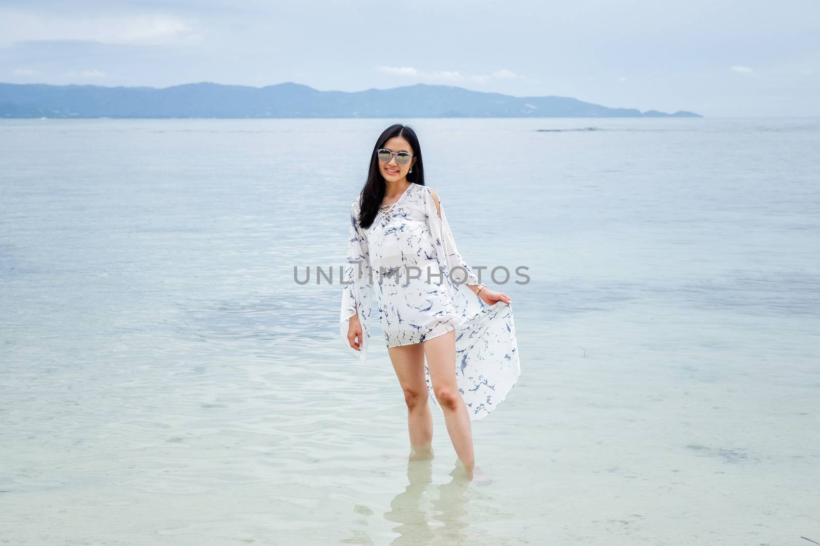 Happy girl on the beach