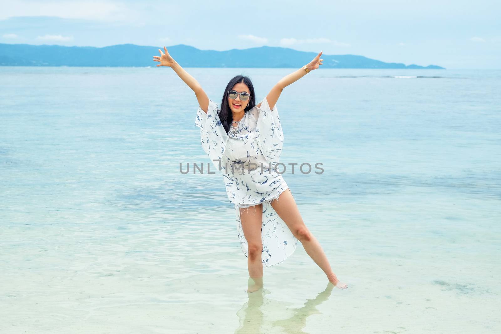 Happy girl on the beach