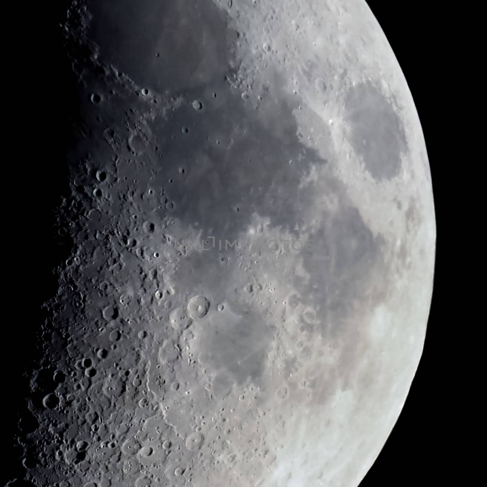First quarter moon seen with telescope by claudiodivizia