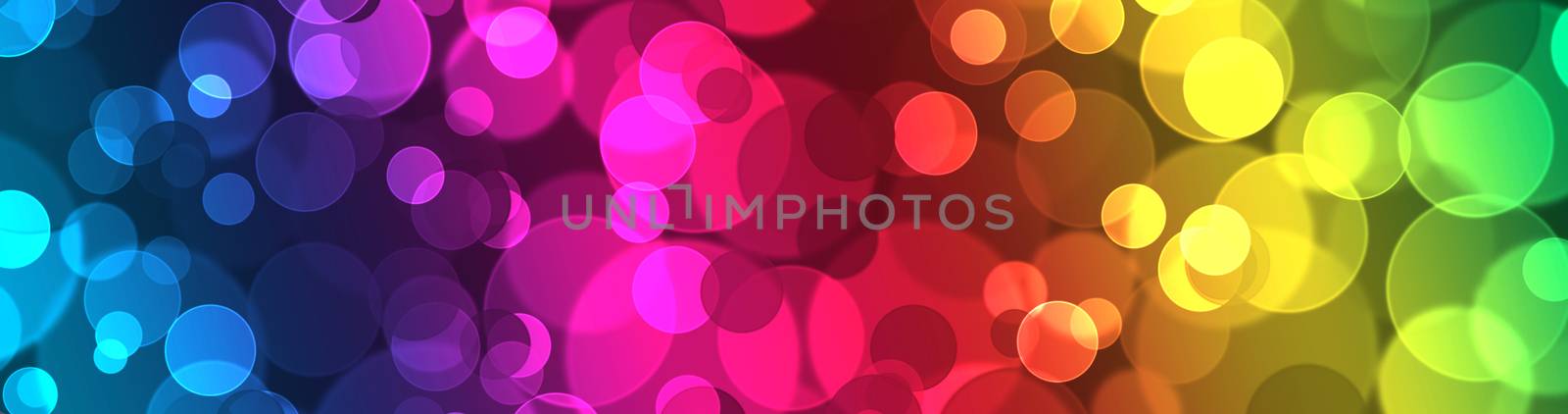 Lights holiday bokeh. Abstract round Christmas background for design. Blur.Rainbow gradient.