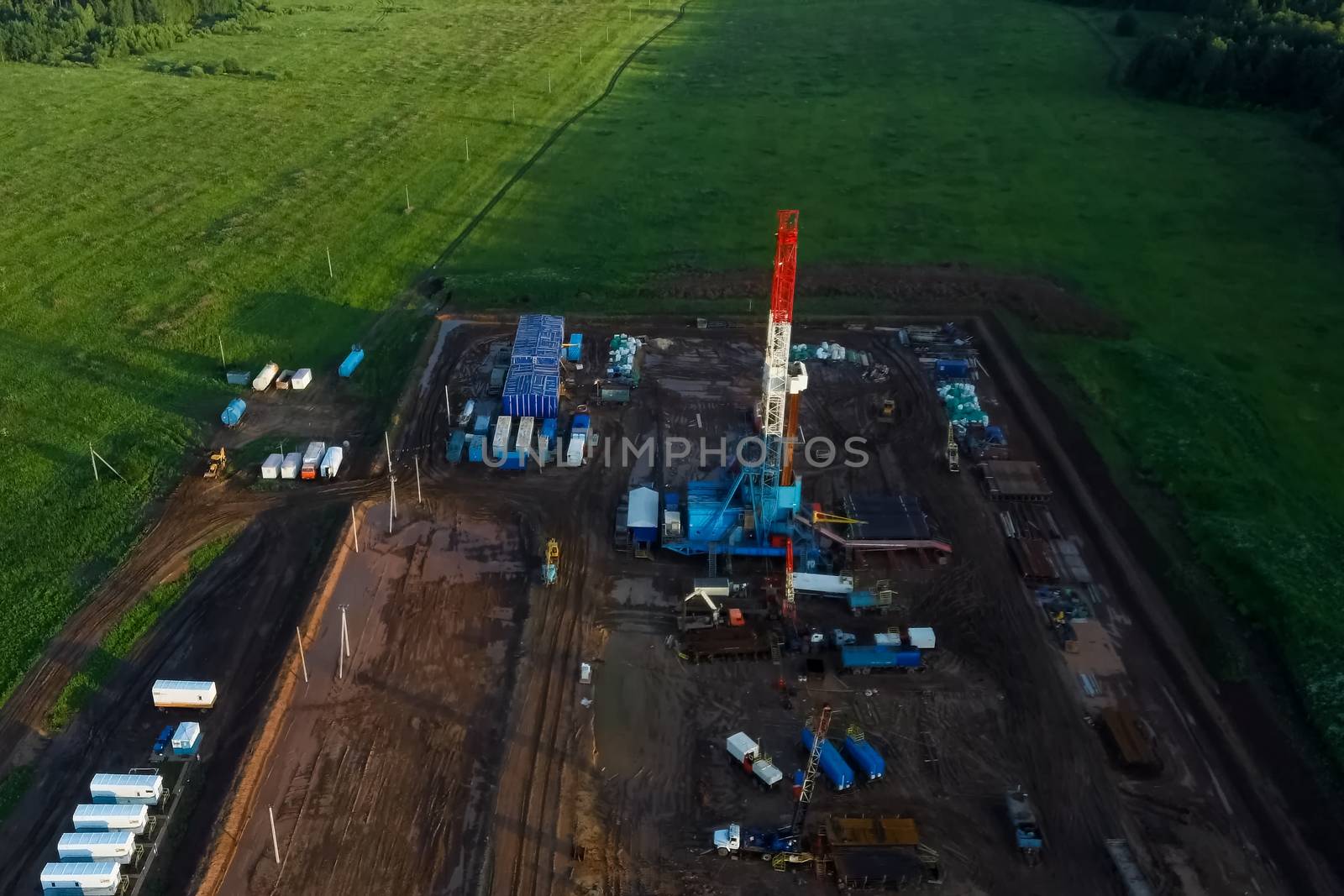 Drilling rig for oil and gas well drilling. Drilling rig for oil and gas well drilling.