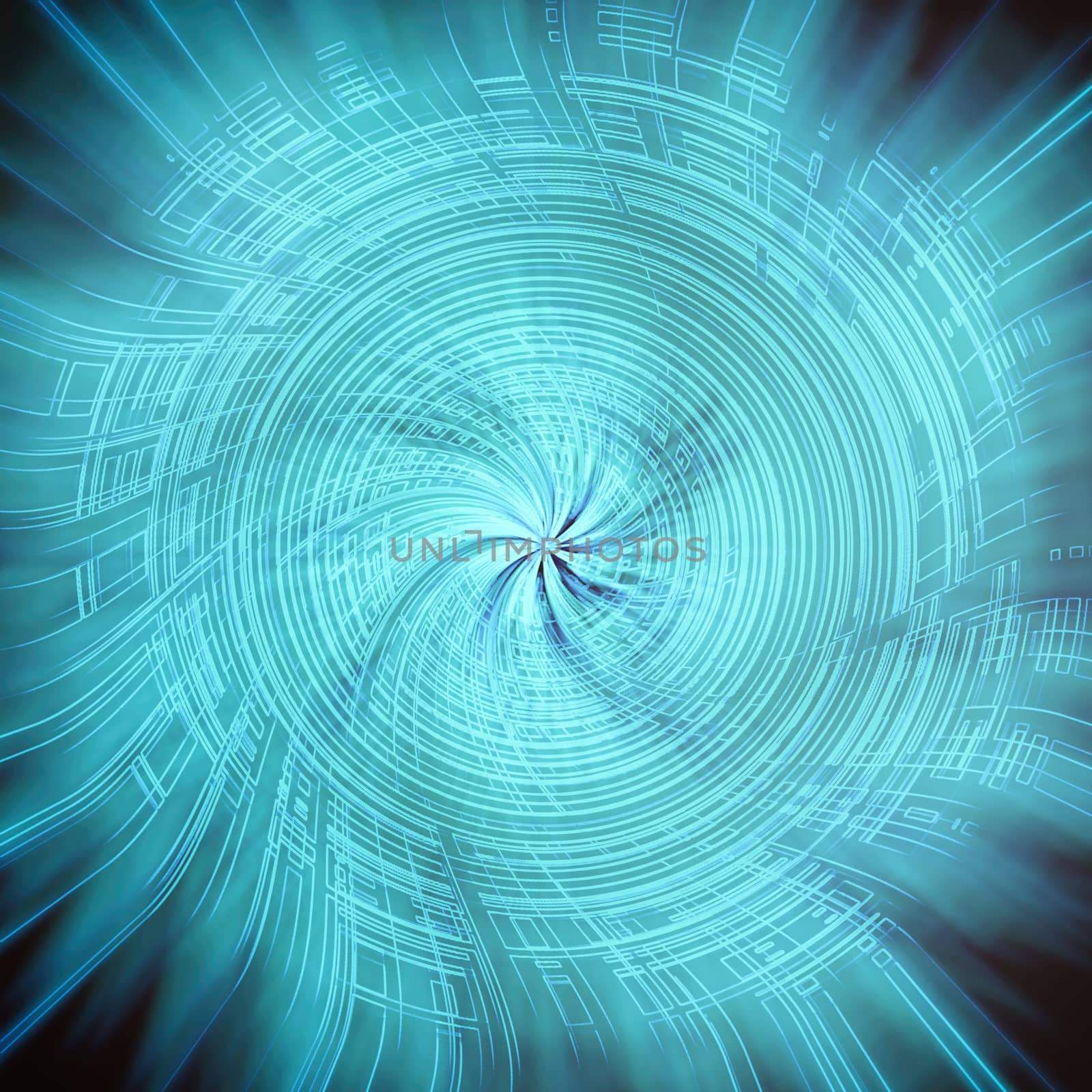 Blue and black abstract background for design with radial blur.