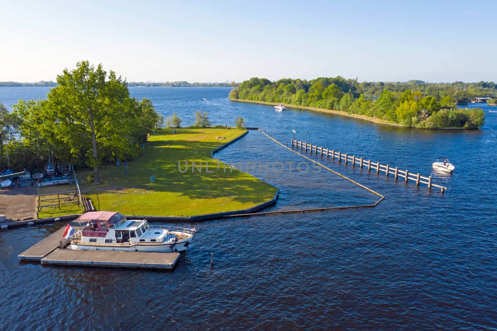 Aerial from the Vinkeveense Plassen in the Netherlands