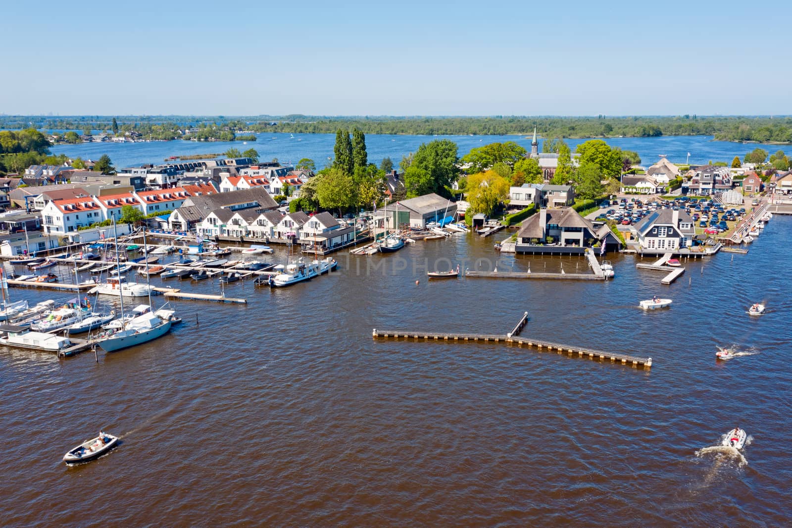 Aerial from Loosdrechtse Plassen in the Netherlands