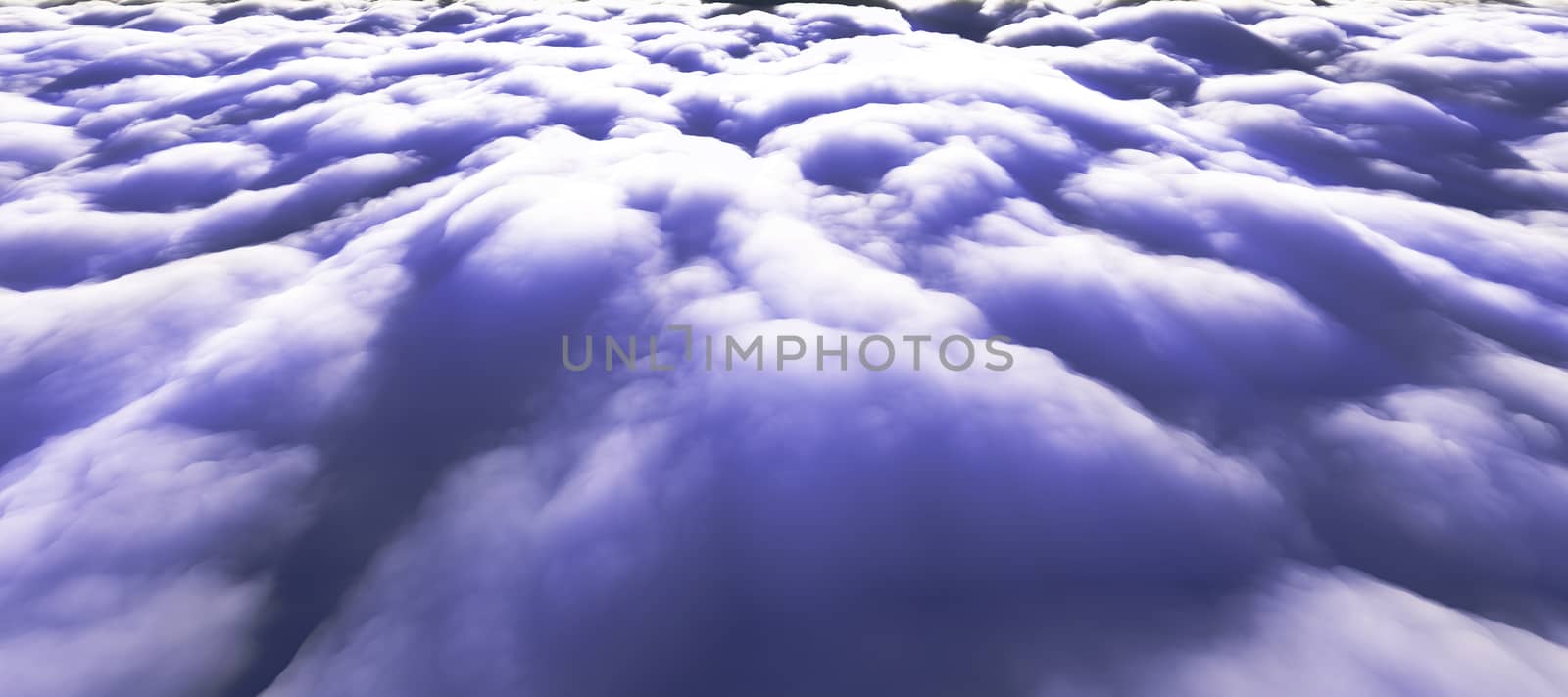 above clouds sun ray 3d render illustration