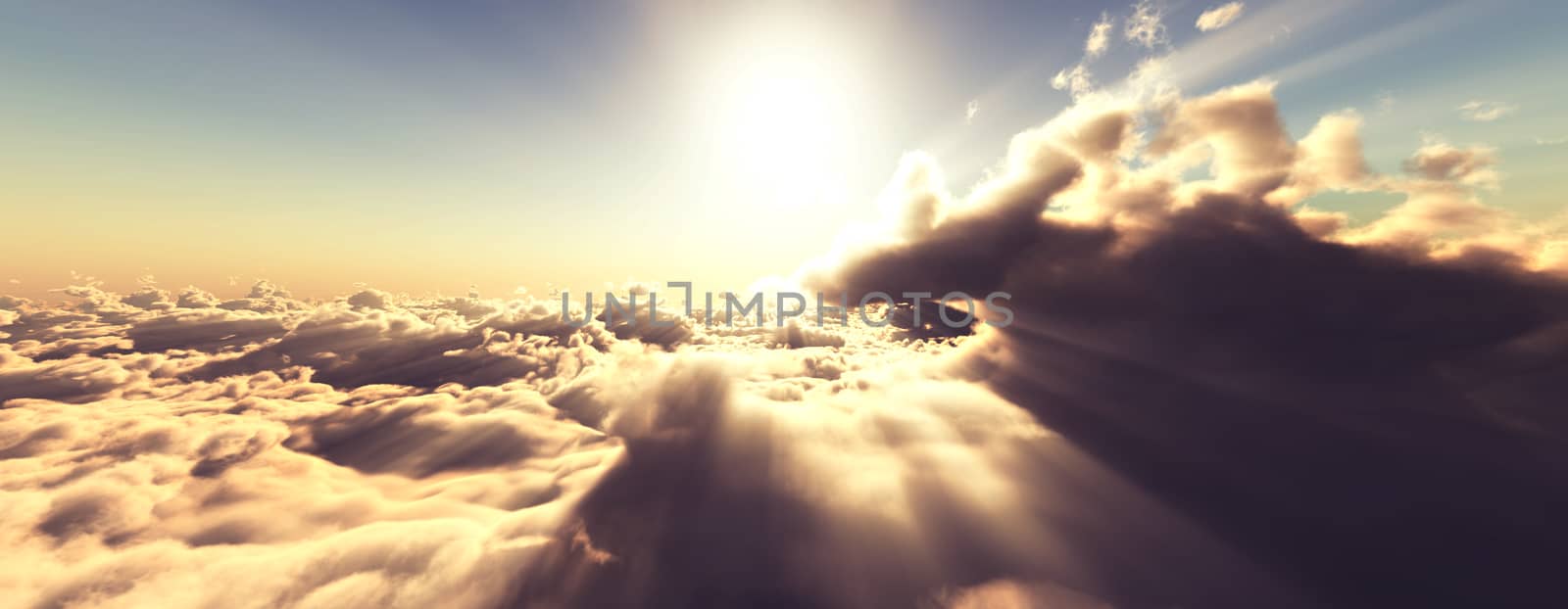 above clouds fly sunset sun ray by alex_nako