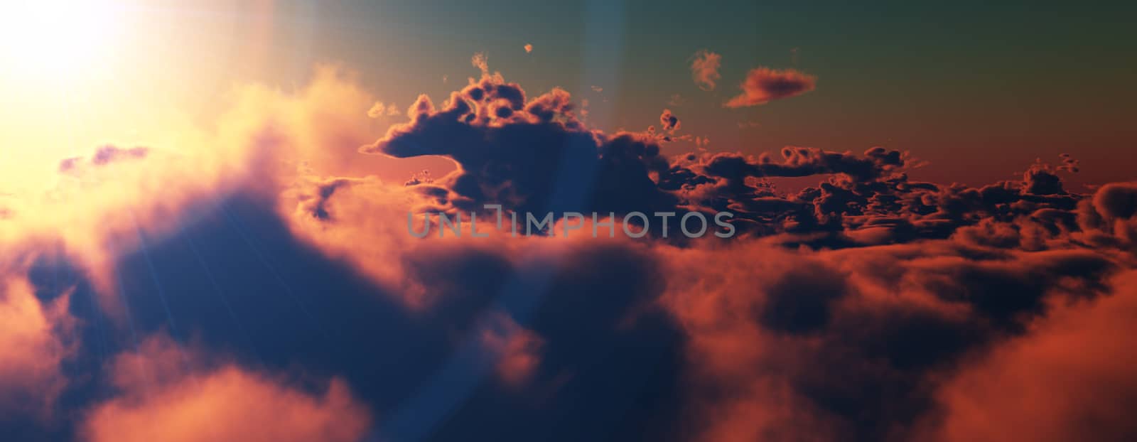 above clouds fly sunset sun ray by alex_nako