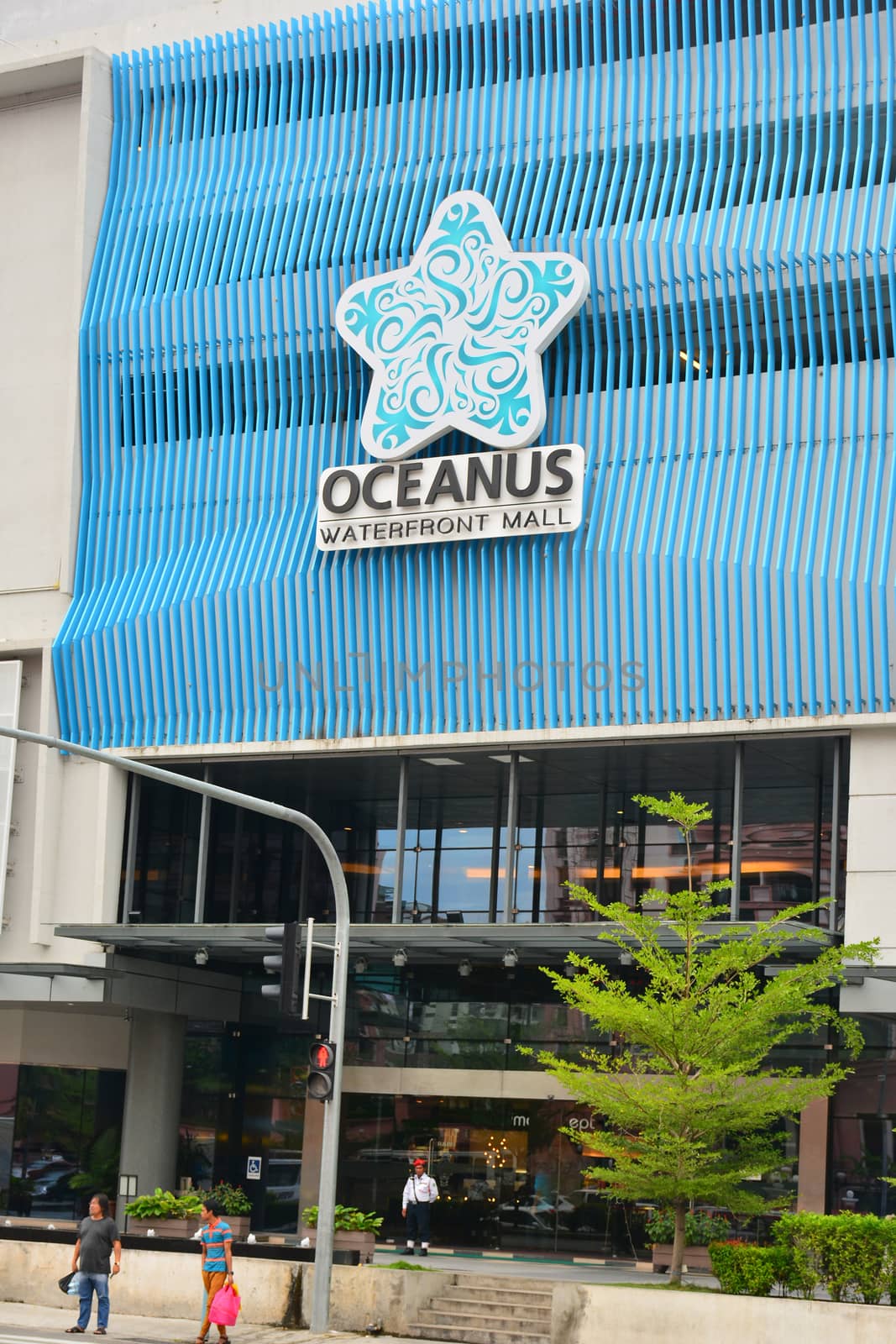 KOTA KINABALU, MY - JUNE 21: Oceanus Waterfront mall facade on June 21, 2016 in Kota Kinabalu, Malaysia. 