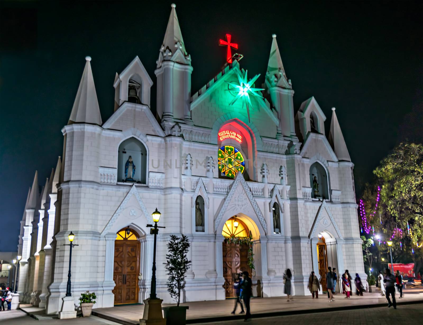 The 160 year old magnificent structure and an iconic landmark in the city - Saint Patrick’s Cathedral. It is specially illuminated on Christmas eve. by lalam