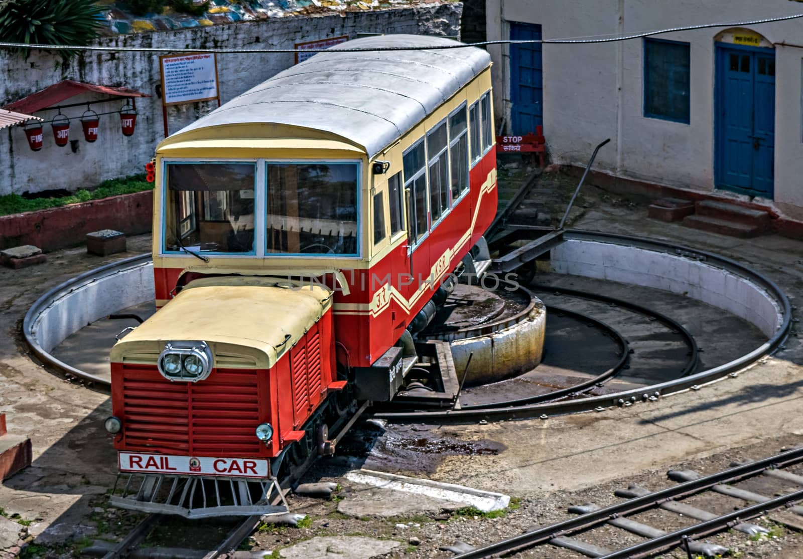 Shimla, Himachal Pradesh, India- April 15th, 2015: Narrow gauge, self propelled, rail car by lalam