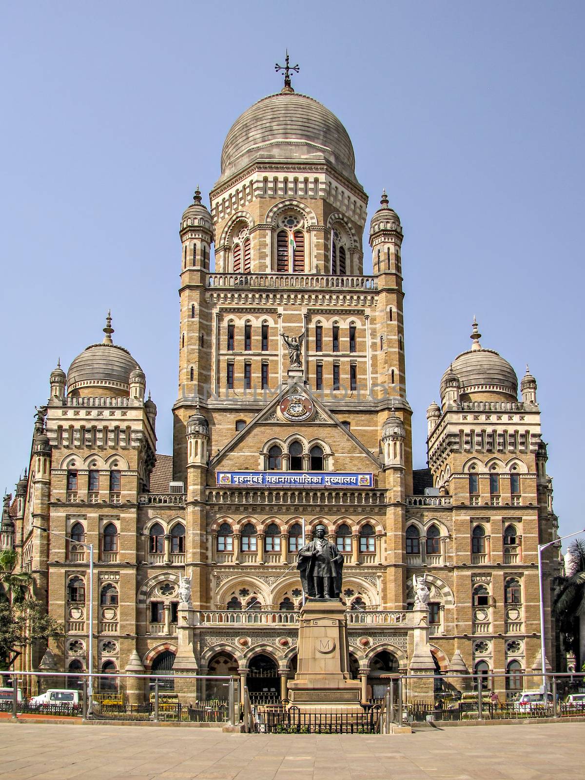 Heritage structure of old Mumbai Corporation building, Maharashtra, India with a clear background. by lalam