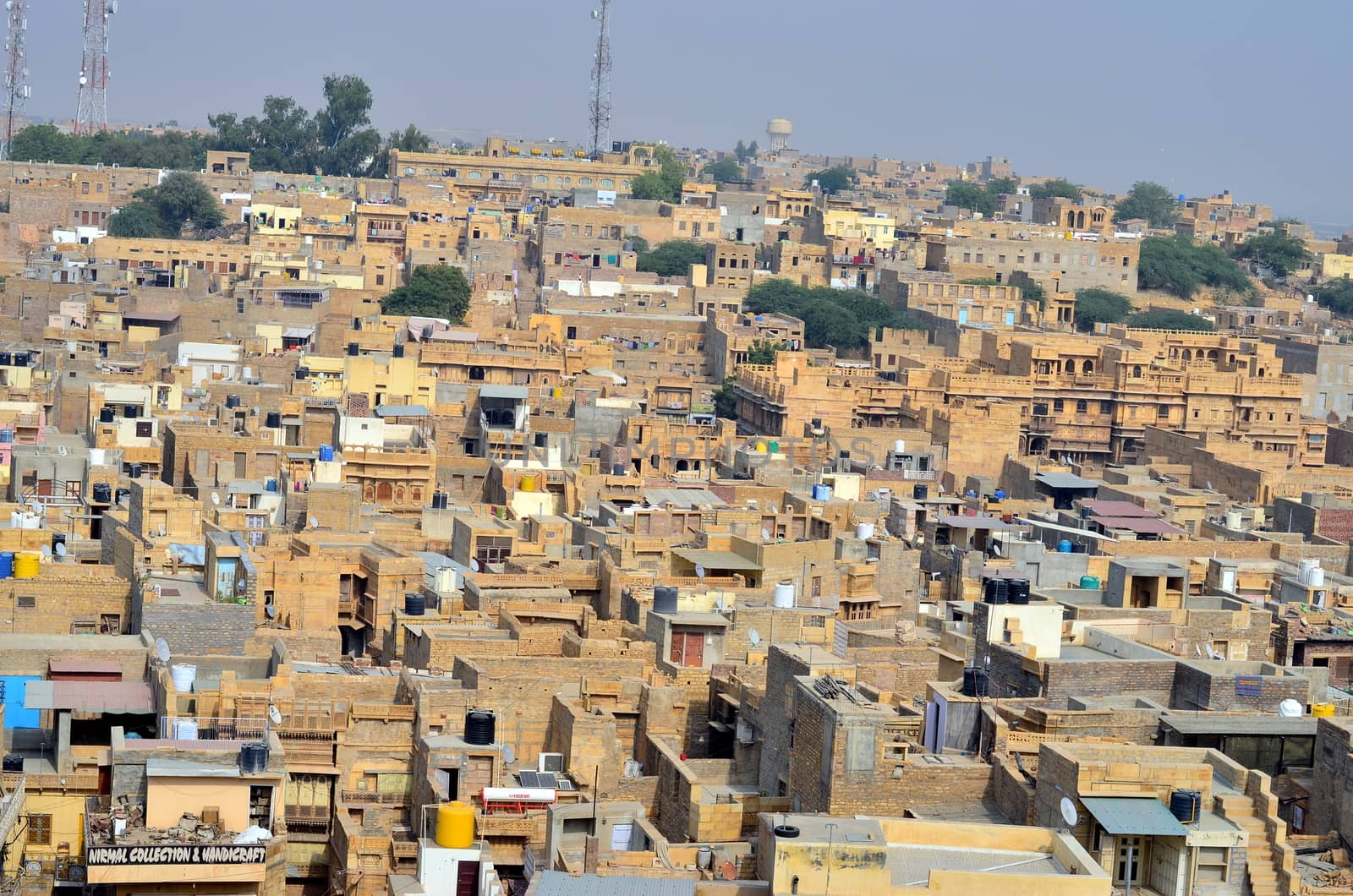 The golden city as seen from the Jaisalmer Fort. It is believed to be one of the very few "living forts" in the world, as nearly one fourth of the old city's population still resides within the fort by jayantbahel