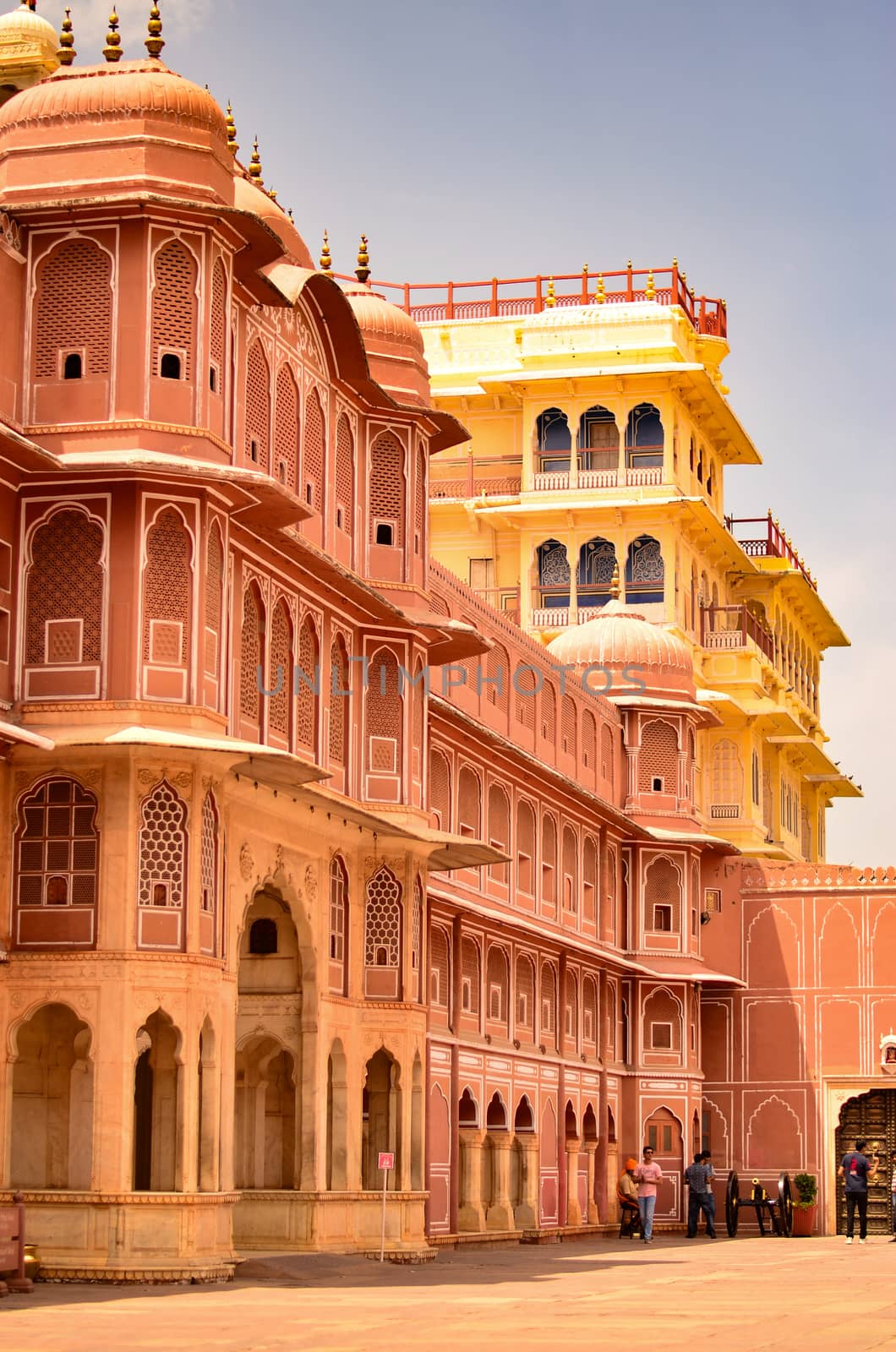 Jaipur, Rajasthan, India, 2020. Section of City Palace, which includes the Chandra Mahal and Mubarak Mahal palaces and other buildings, is a palace complex in Jaipur. by jayantbahel