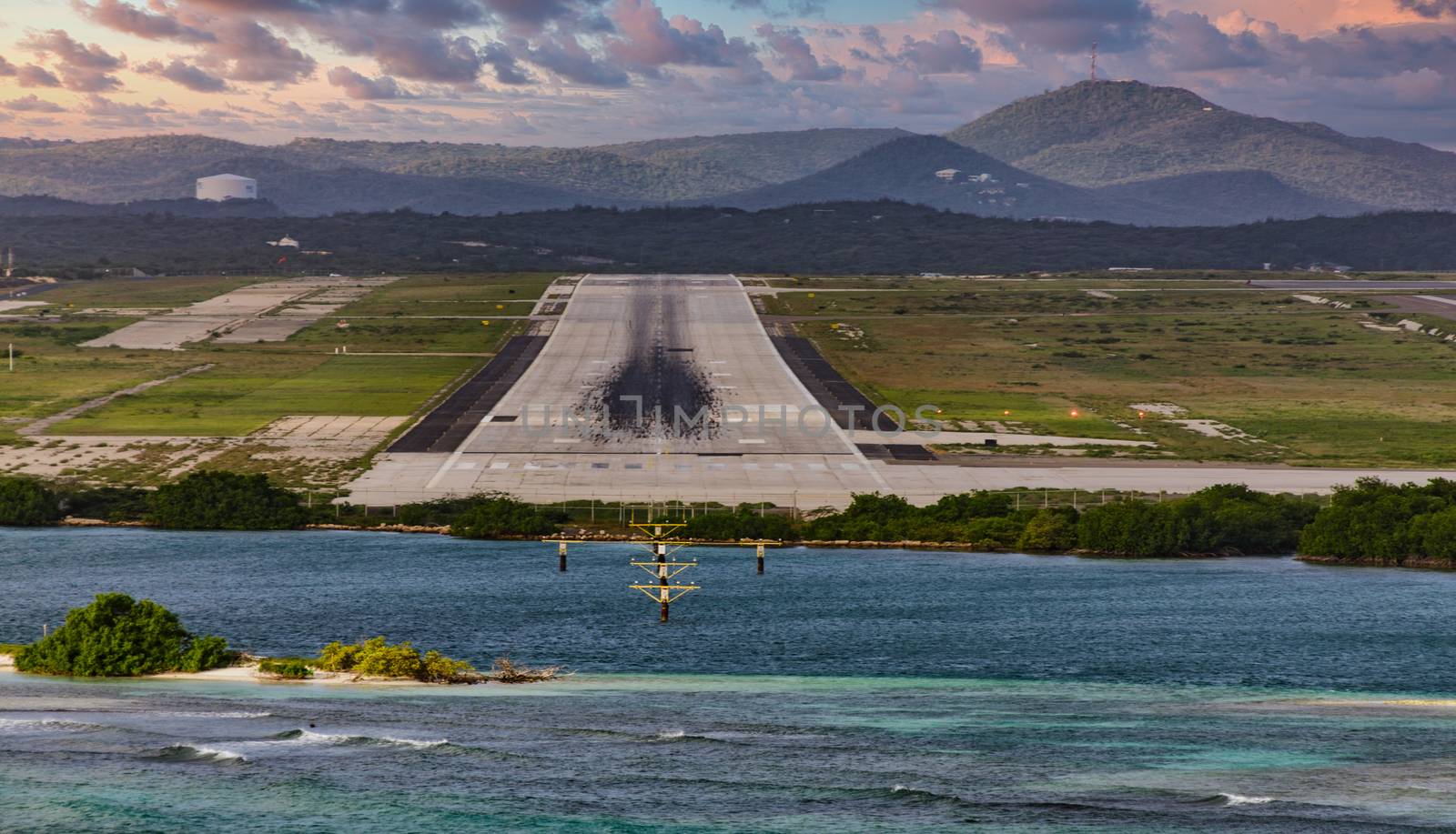 End of Runway of Aruba Airport by dbvirago