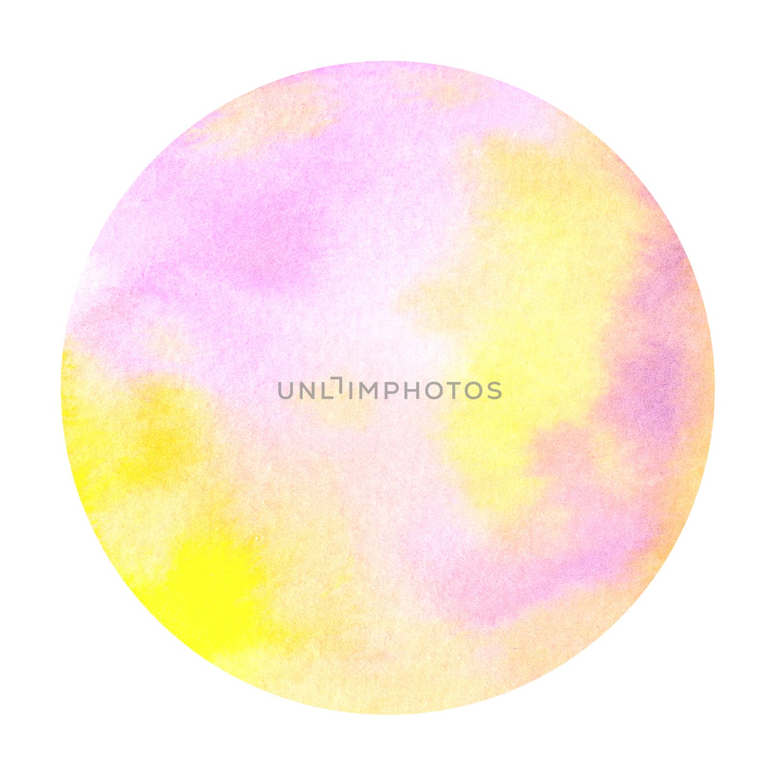 Abstract watercolor hand painting in circle shape for the text message background. Colorful splashing in the paper. Perfect for branding, greetings, websites, digital media, invites, weddings.