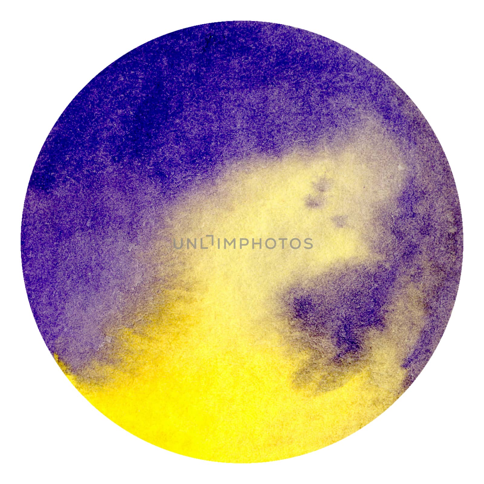 Purple abstract watercolor hand painting in circle shape for the text message background. Colorful splashing in the paper. Perfect for branding, greetings, websites, digital media, invites, weddings. by Ungamrung