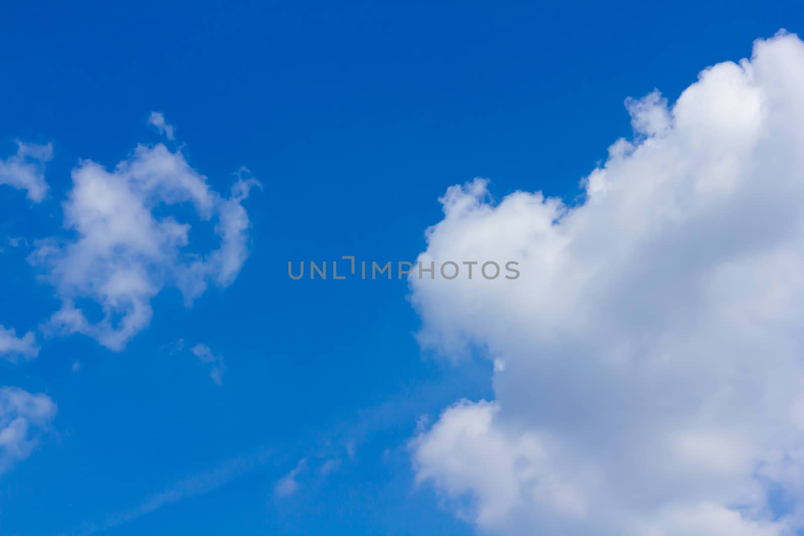 Clear blue sky and cloud, nature background concept