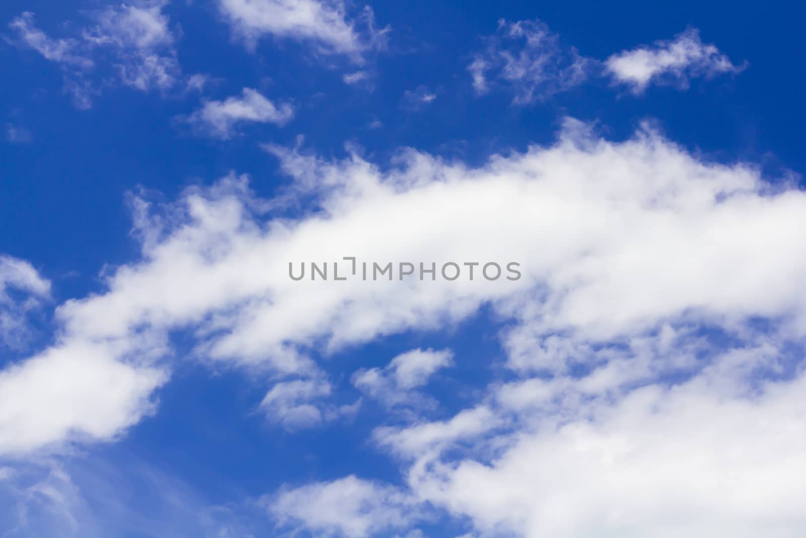 Close up clear blue sky and cloud background