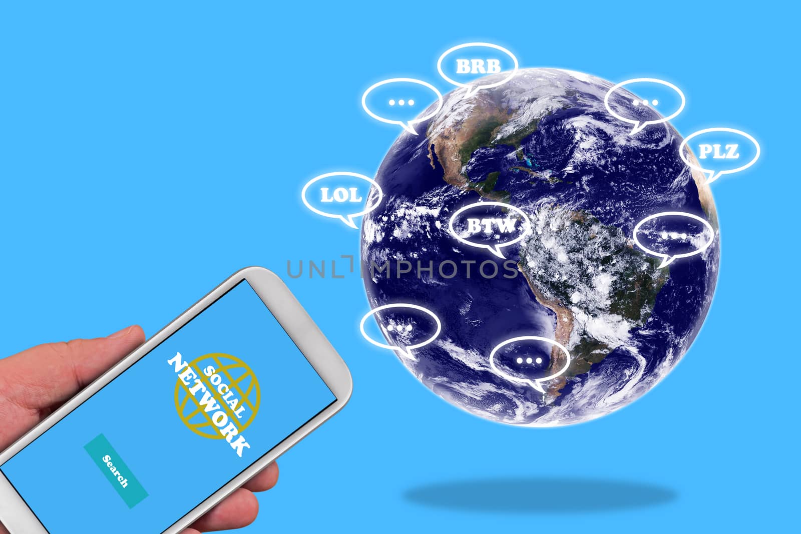 Social network, internet technology concept, Elements of this Image Furnished by NASA