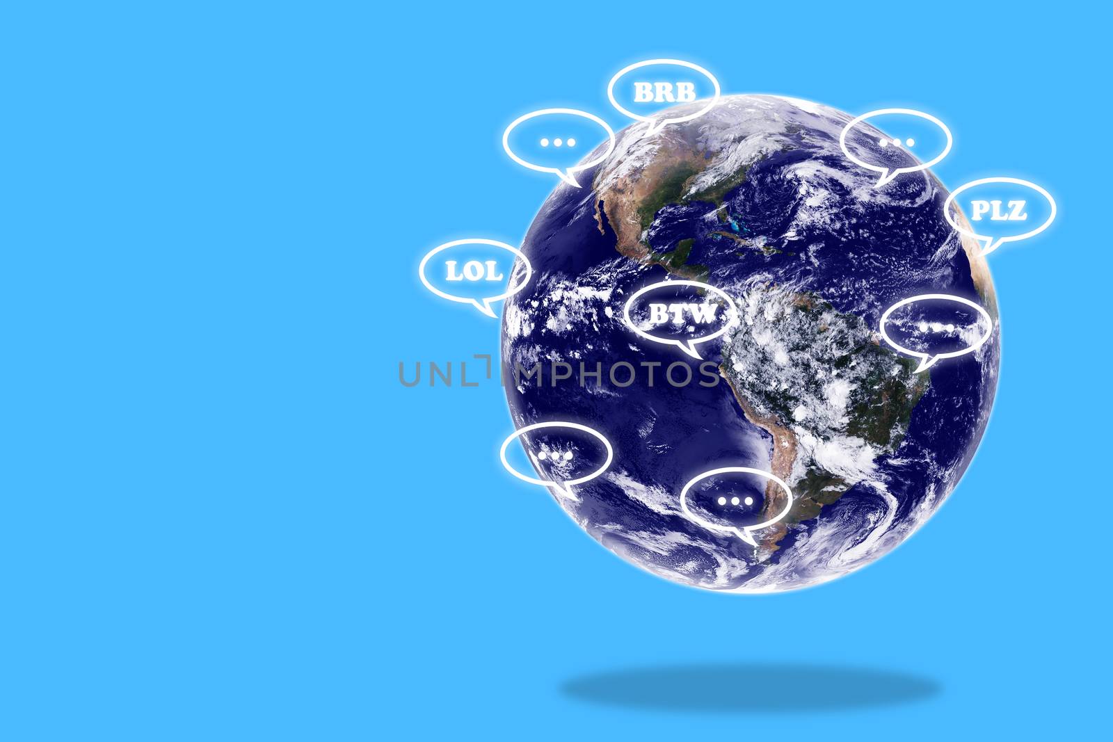 Live chat online, internet technology concept with copy space, Elements of this Image Furnished by NASA
