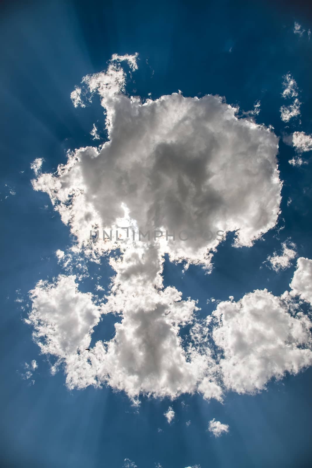 Blue sky with beautidul shaped clouds,