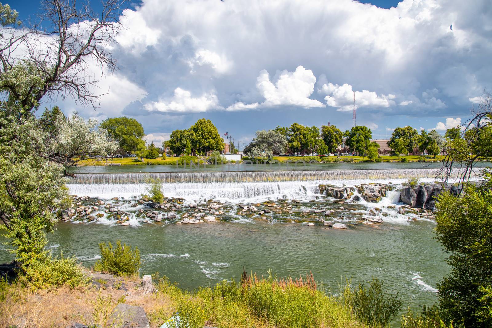 Idaho Falls, Idaho. Waterfalls in summer season by jovannig