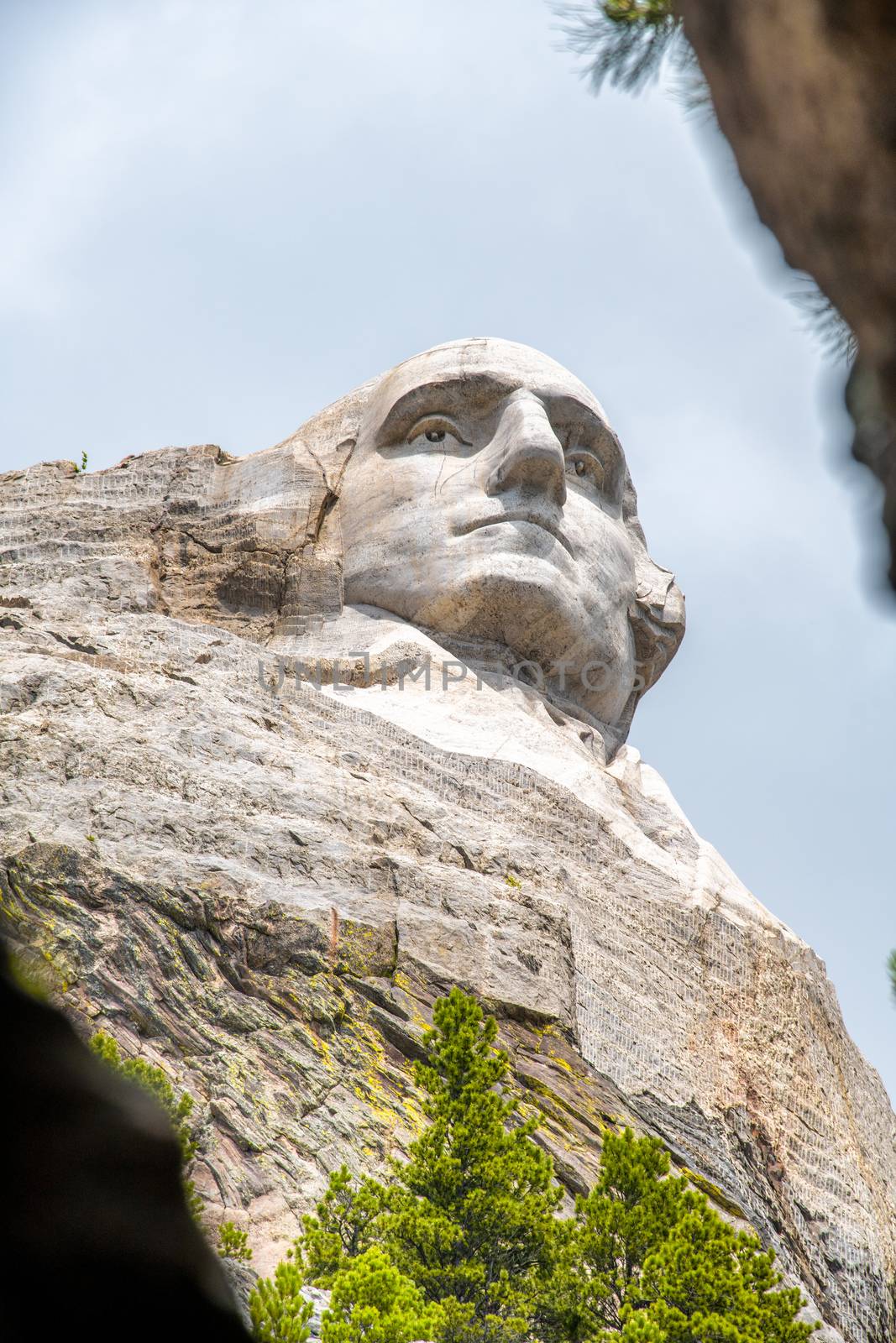 Famous Landmark of George Washington Sculpture - Mount Rushmore National Monument, near Keystone, South Dakota - USA, Black Hills