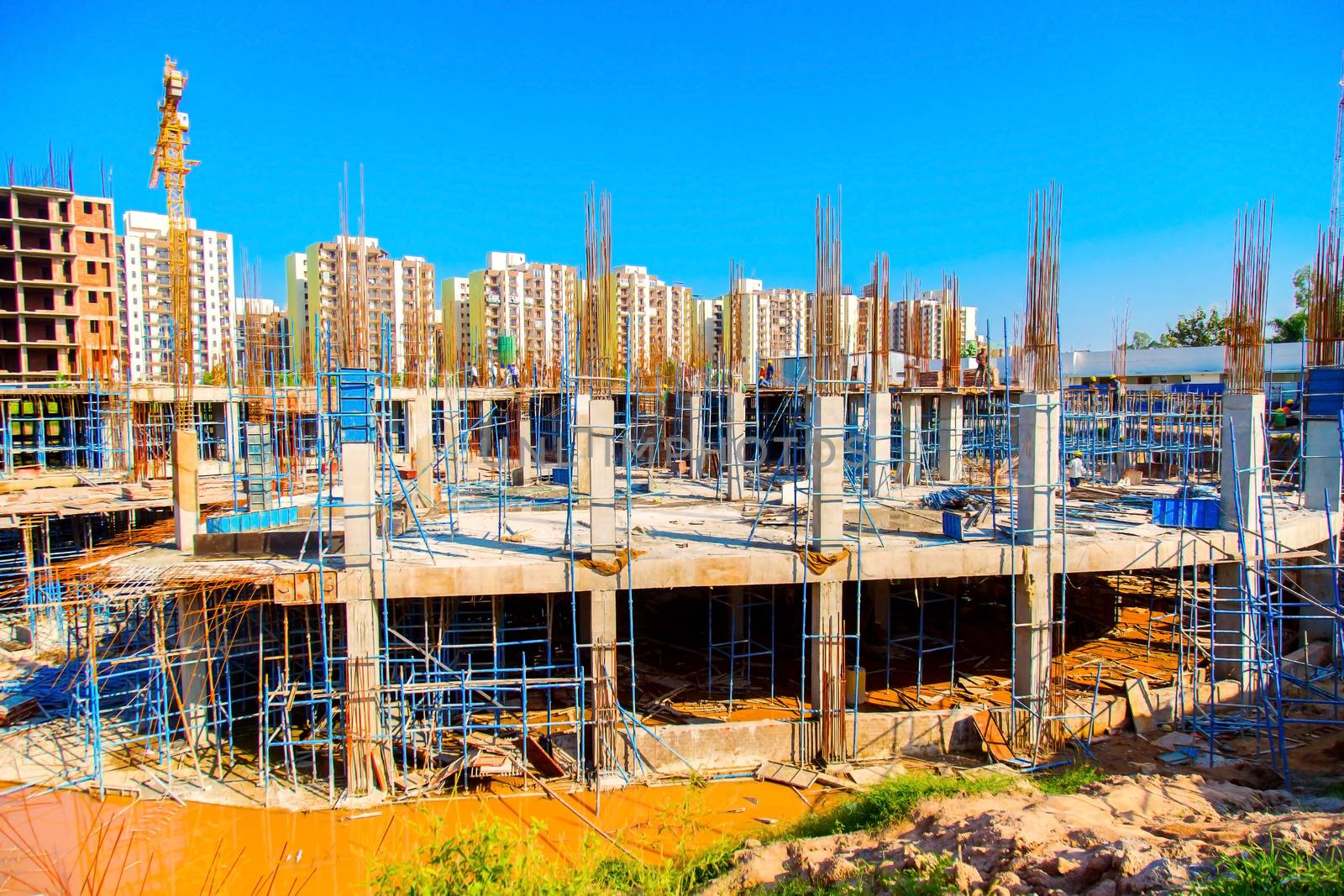 jabalpur, Madhya Pradesh India - May 2019 : view of a new constructing buildings in jabalpur