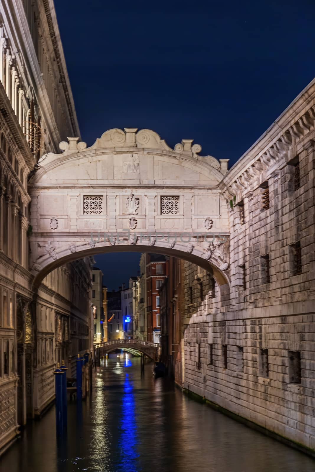 The Bridge of Sighs or Ponte dei Sospiri at night in Venice, Italy by COffe