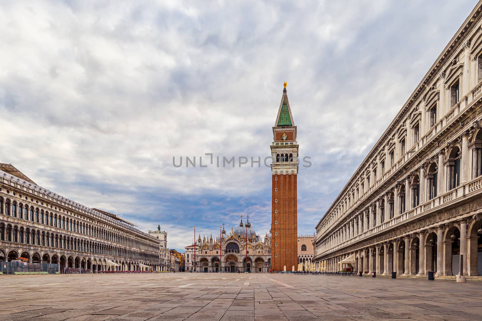 San Marco square with Campanile and Saint Mark's Basilica in Venice, Italy by COffe
