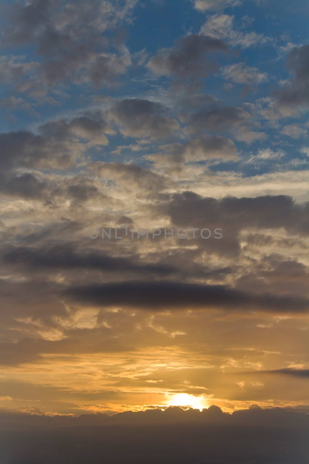 Rare, beautiful cloud formation at sunset in the evening by Arkadij