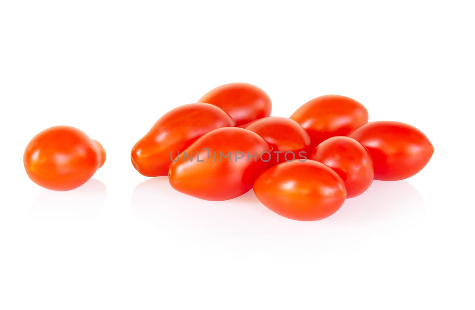 Cherry tomatoes isolated on white background, food healhty concept