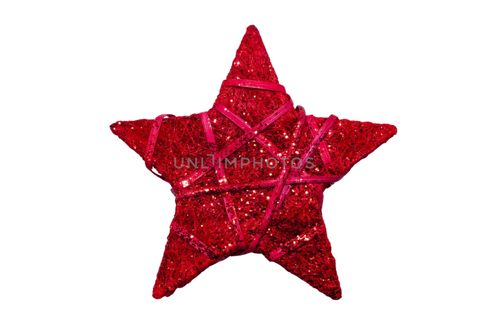 red Christmas star isolated on a white background