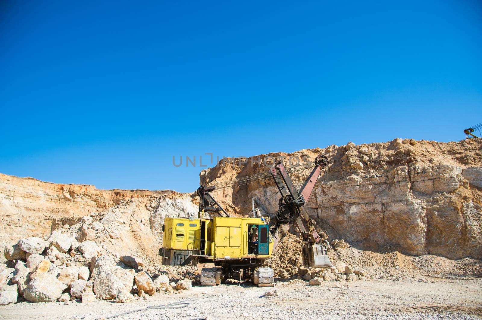 Mining, quarrying, and production of stone at a forsaken quarry