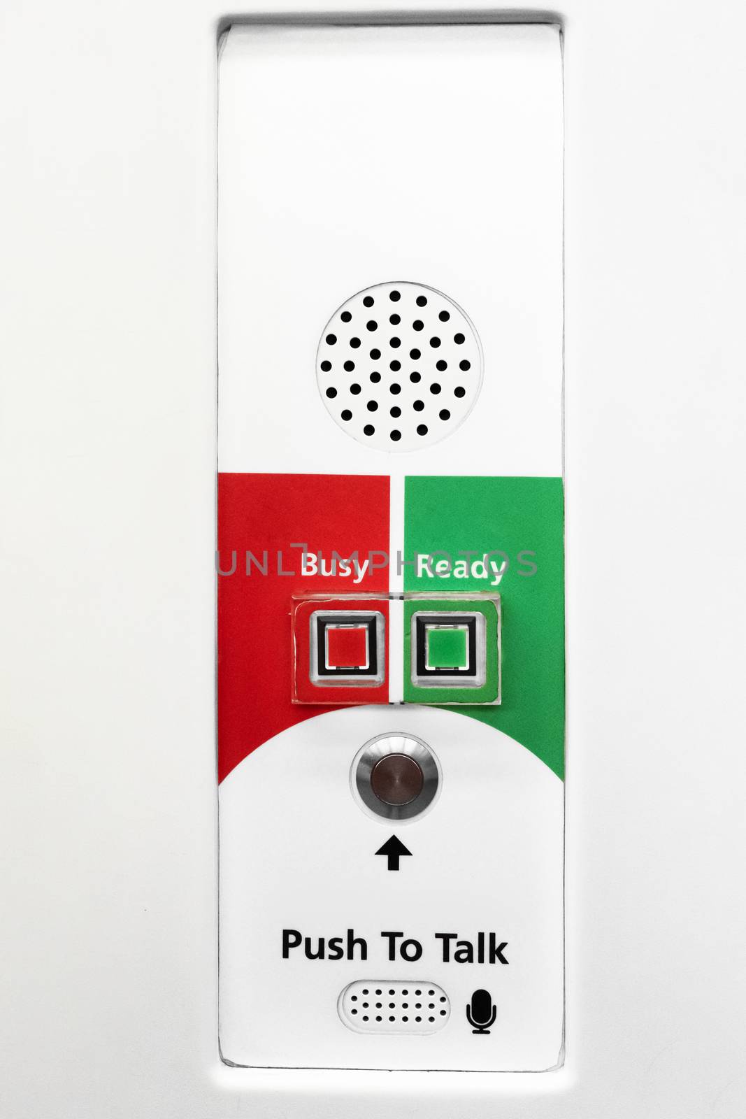 Intercom for emergency communication in a subway car.