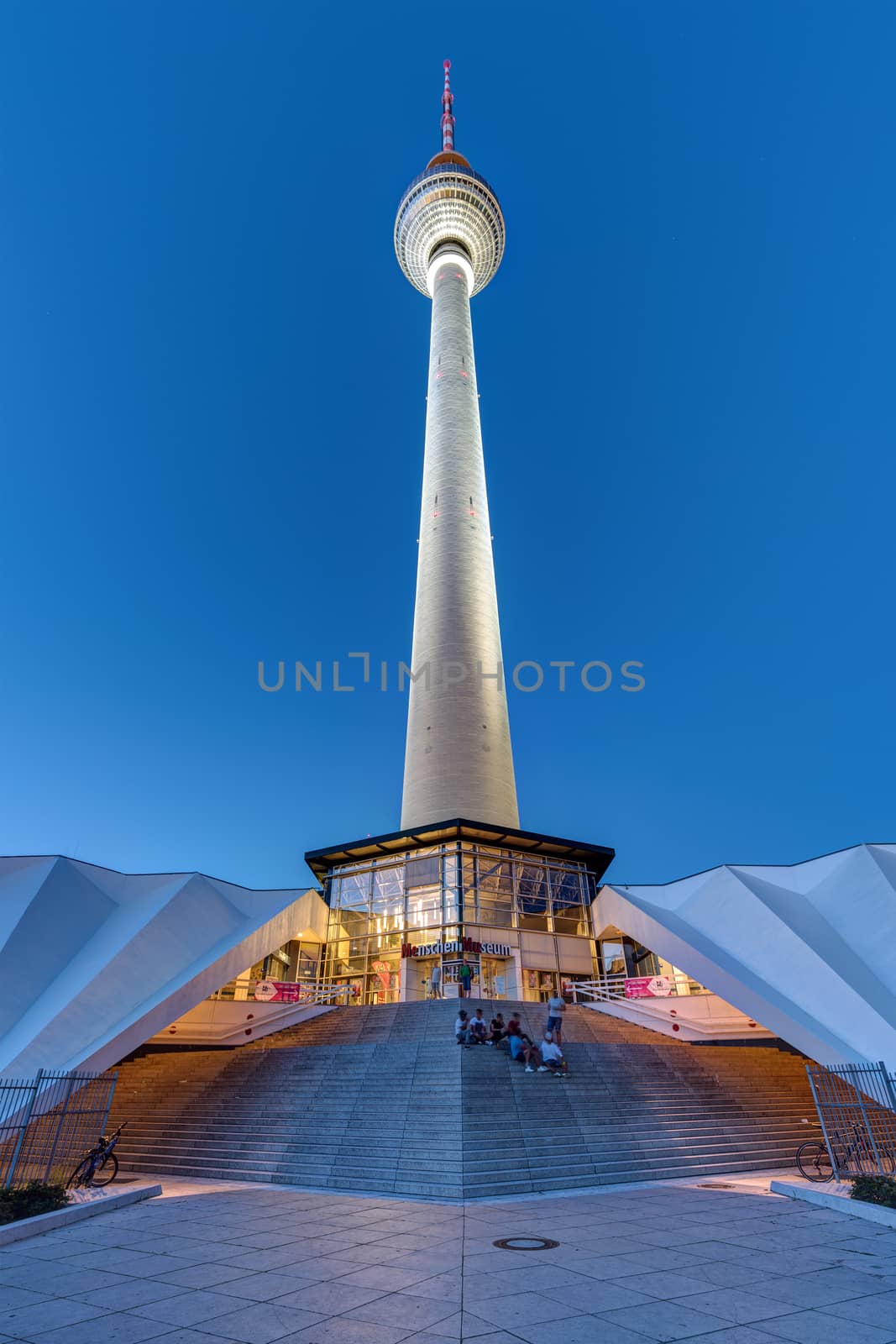 The famous Television Tower at the Alexanderplatz in Berlin at dawn