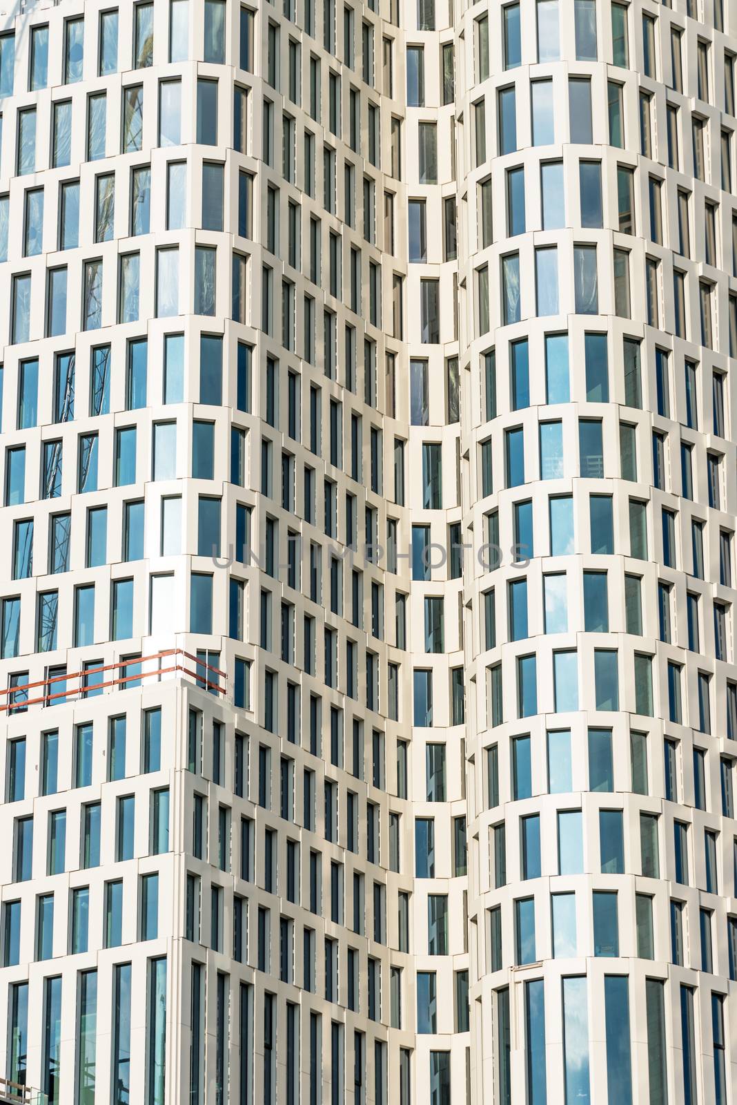 Detail of a modern skyscraper seen in Berlin, Germany