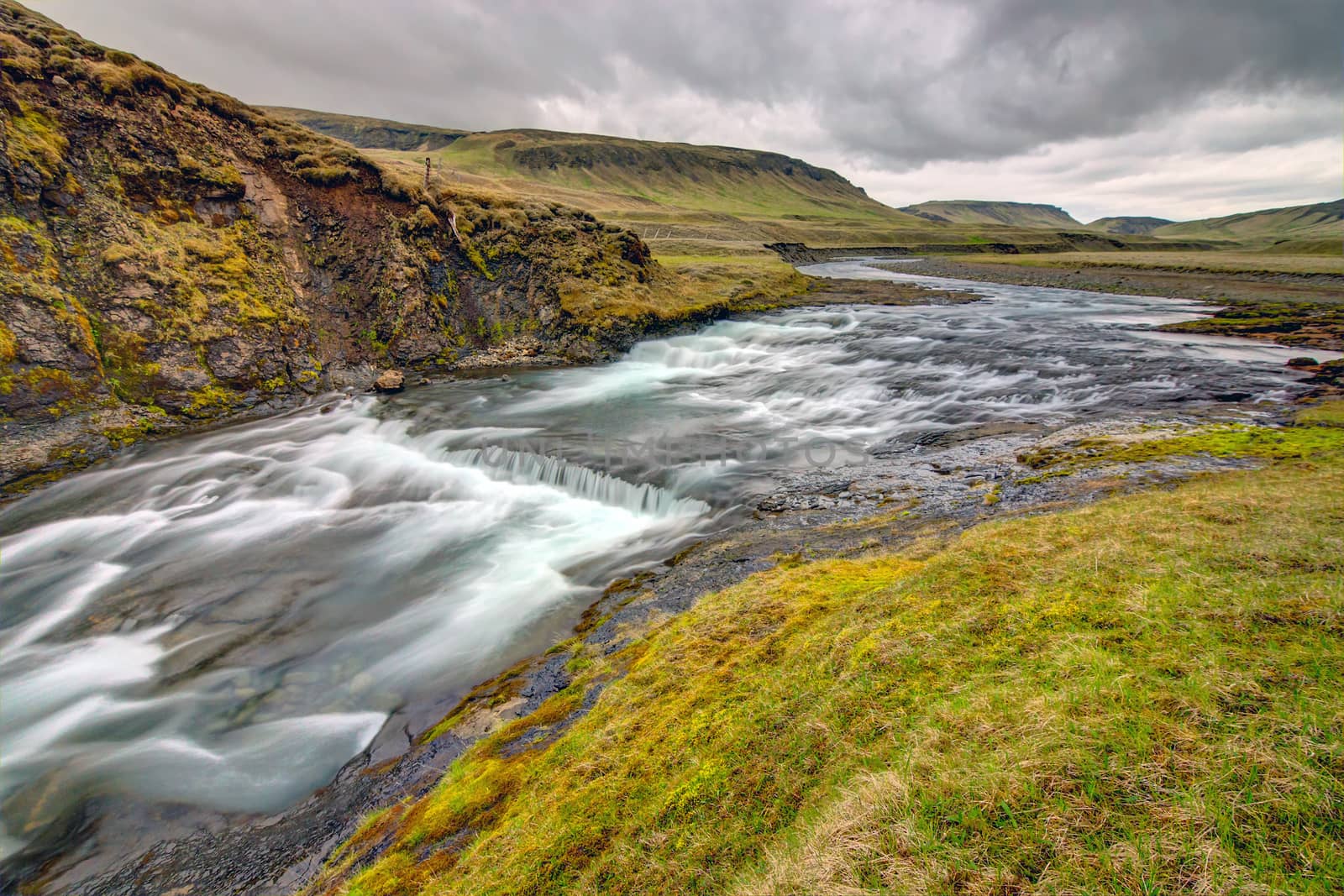 The wild Fjadra river in Iceland before the Fjardargljufur canyon