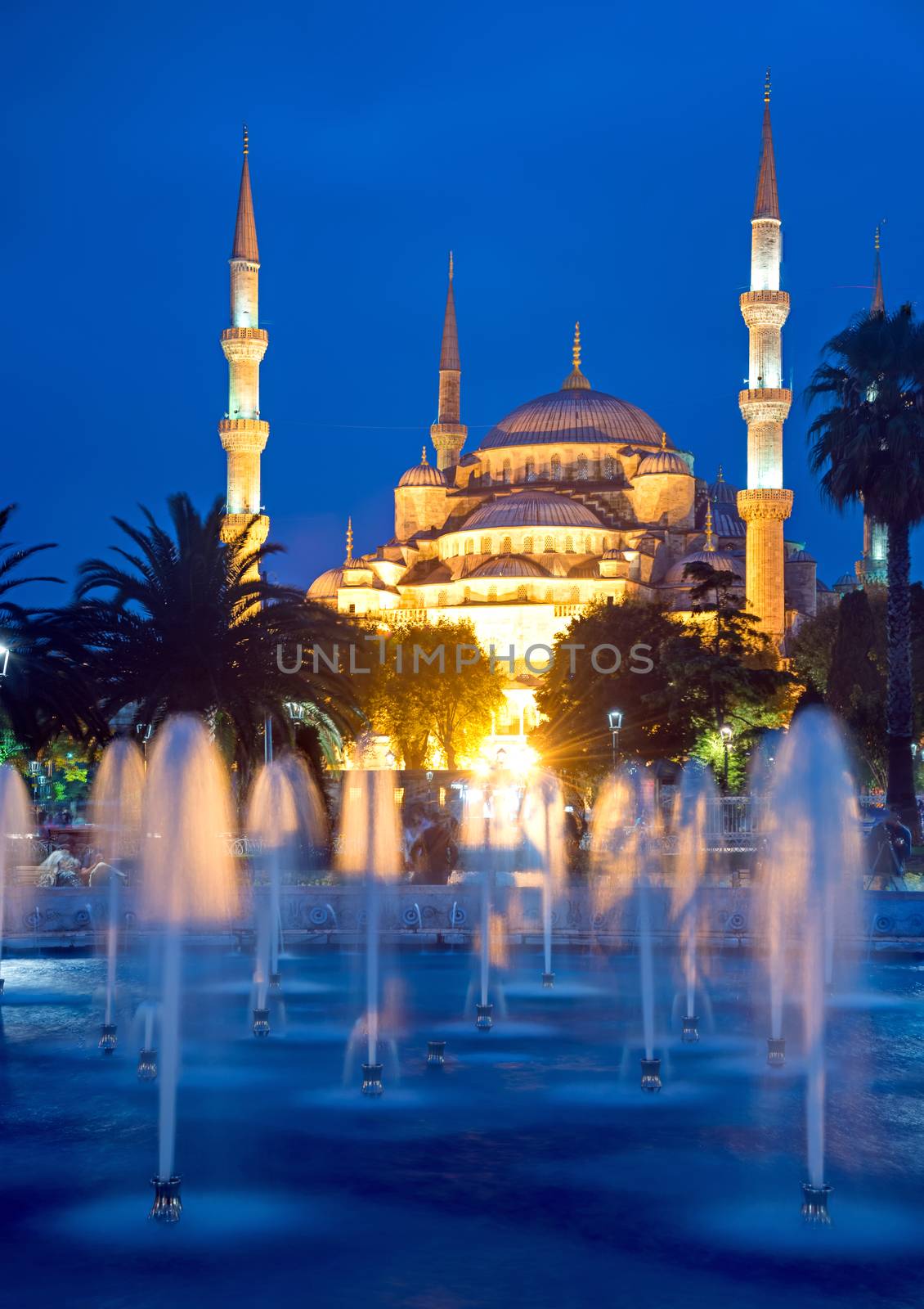The famous Blue Mosque in Istanbul at dawn